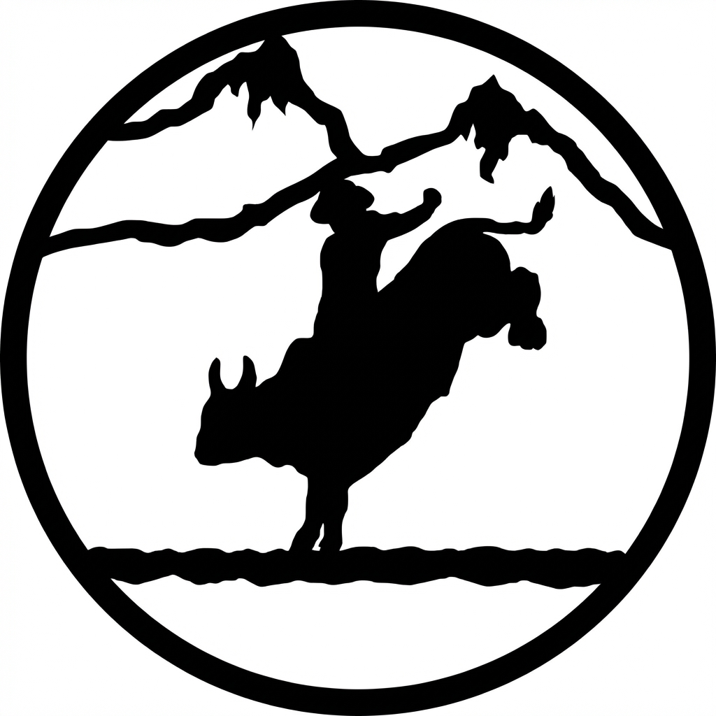 Bull Rider round metal wall hanging, 13 inch, AllwayzMags