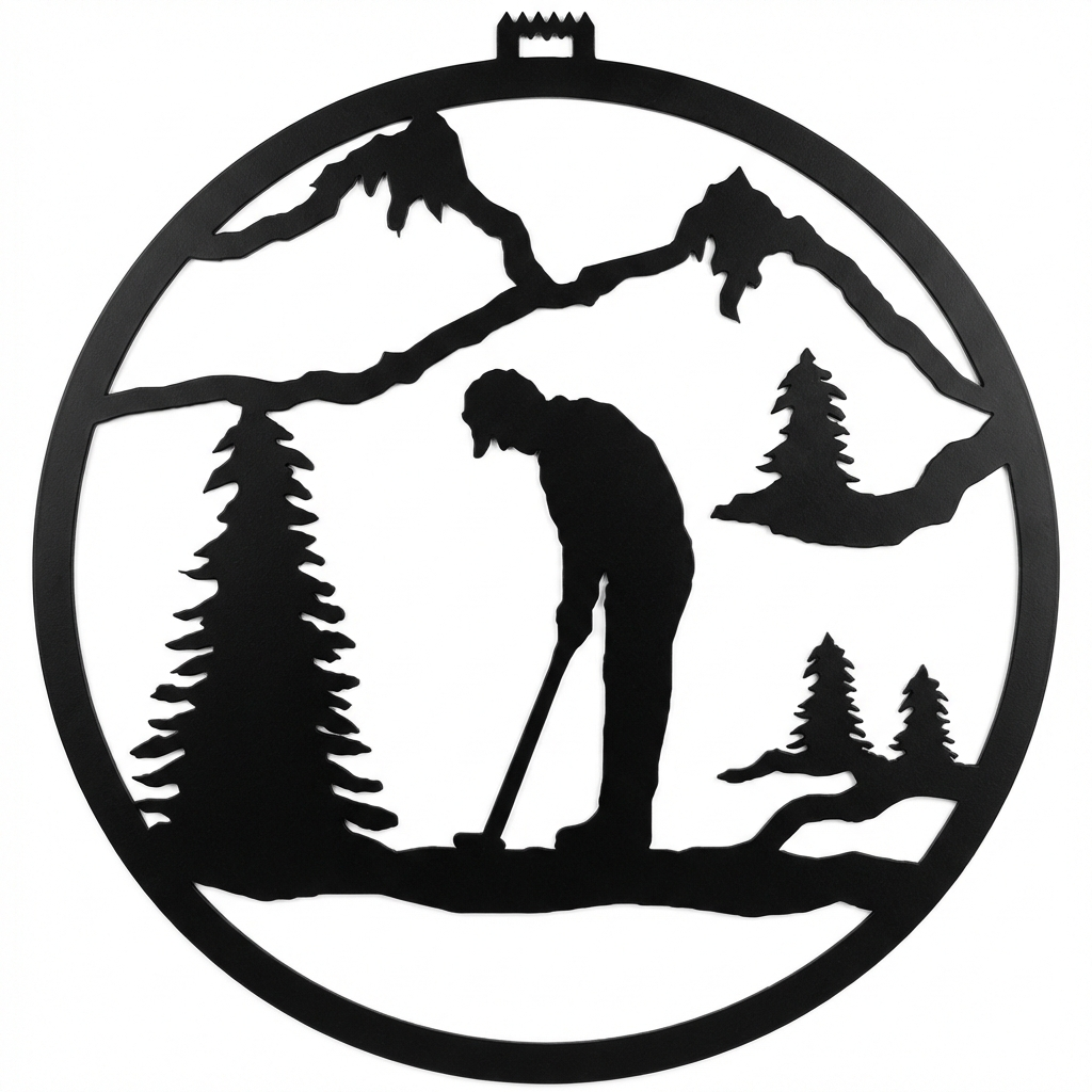 Golf round metal wall hanging, 13 inch, AllwayzMags
